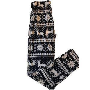 Women's Leggings M Black & White Christmas print